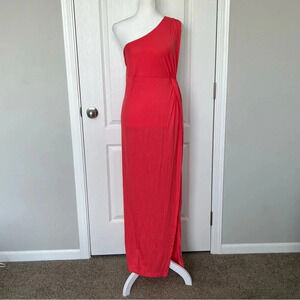 NWOT Free People Beach Coral One Shoulder Tie Swim Cover-up Size Large